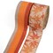 Fall Burlap Ribbon Wired 2 1/2" x 10 Yards 2 Rolls, Maple Leave Striped Ribbon for Autumn Wreath Thanksgiving Farm Gift Wrapping Home Decor
